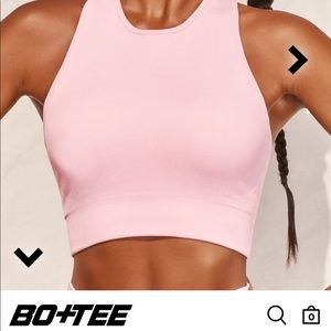 Bo+Tee Success Seamless High Neck Crop Top - L